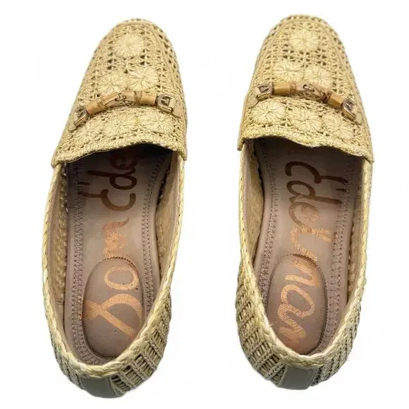 Sam Edelman Lowell Woven Loafers – Size 8 – Natural Raffia / Gold Bit CUTE! - Picture 4 of 6